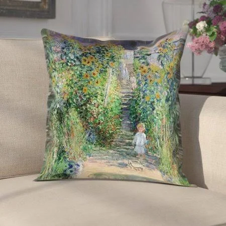 Darby Home Co Gerrald Flower Garden Pillow COVER - Green