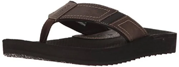 Dunham Men's Carter Flip-Flop - Size: 8, Brown Leather