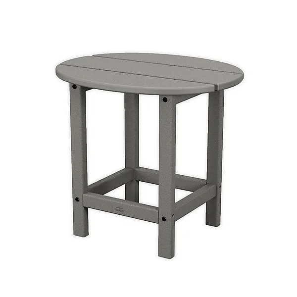 Bee & Willow by POLYWOOD 18x22 Round Side Table in Slate Grey