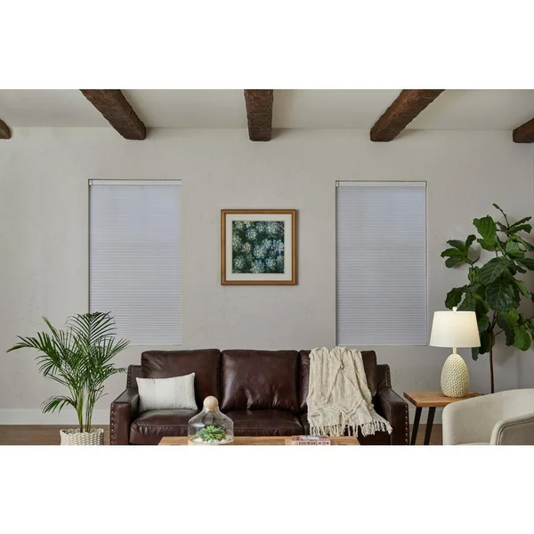 Home Decorators Collection White Cordless Blackout Cellular Shade - 66.25 in. W x 48 in. L (Motorization Compatible) - Winter Whi