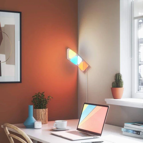 Nanoleaf Shapes Mini Triangles Smarter Kit, 5X Triangle Light Panels, 20 Lumens NL48-5005TW-5PK