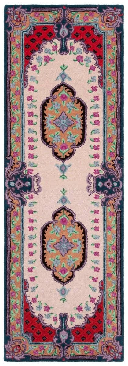 Safavieh 5& x 5& Round Bellagio BLG535A Ivory Pink Rug