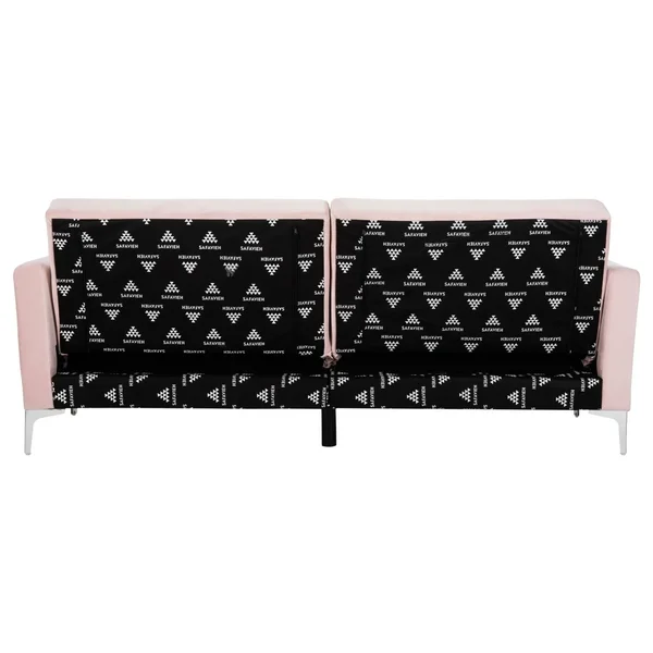 Safavieh Chelsea Foldable Futon Bed - Blush - Chrome