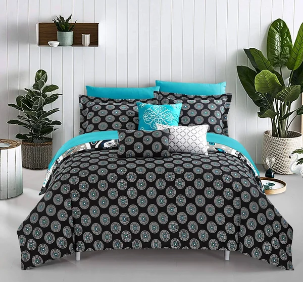 Chic Home Mornington 10-Piece Comforter Bedding Set - Black, Queen