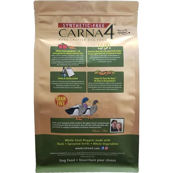 Carna4 Hand Crafted Dog Food, 13-Pound, Duck