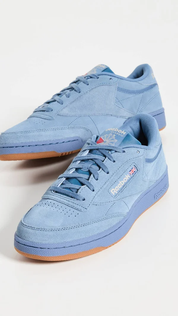 Reebok Club C 85 Blue Slate/Modern Beige/Gum Men's Shoes, Light Blue, Size: 10.5, Leather