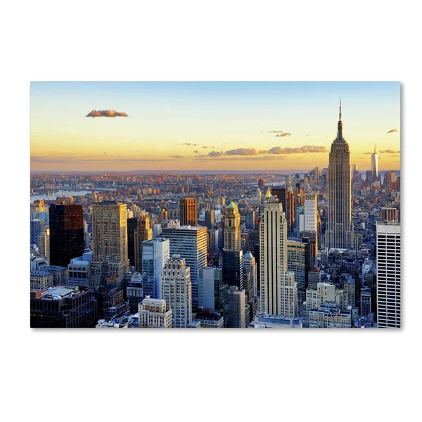 Trademark Fine Art NYC at Sunset Canvas Art by Philippe Hugonnard, Size: 16 x 24