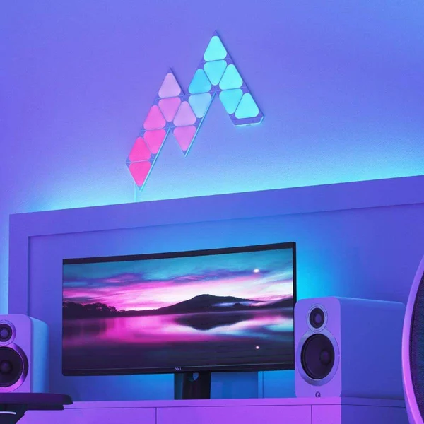 Nanoleaf Shapes Mini Triangles Smarter Kit, 5X Triangle Light Panels, 20 Lumens NL48-5005TW-5PK