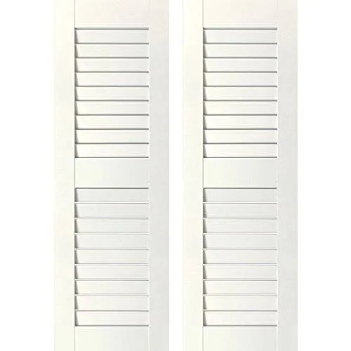 Noralco Industries, Inc. RWL12X042WHP 12x22W x 42x22H Exterior Real Wood Pine Open Louvered Shutters (Per Pair), White