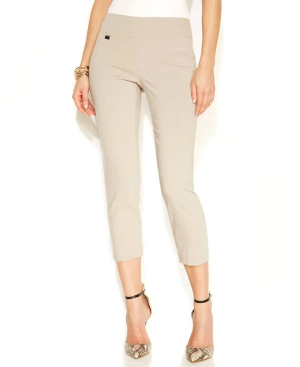 Alfani Tummy-Control Pull-On Capri Pants - Regular & Petite Sizes, Created for Macy&s - Summer Straw