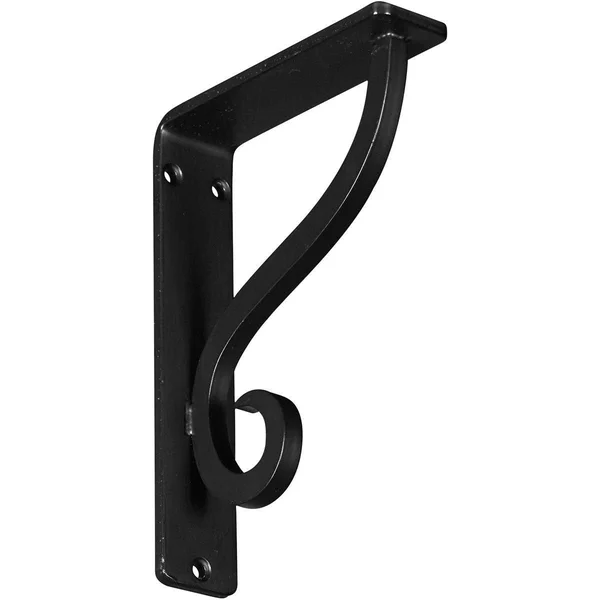 Ekena Millwork Ashford Wrought Iron Bracket Antiqued Silver 1 1/2x22W x 12x22D x 15x22H - (Single Center Brace)