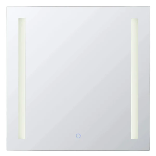 Bathroom Medicine Cabinet - Aluminum, Recessed/Surface Mount, 24 inch x 30 inch, 2 Door Hinged, Mirrored w/ 2 LED Strips, Size: 2