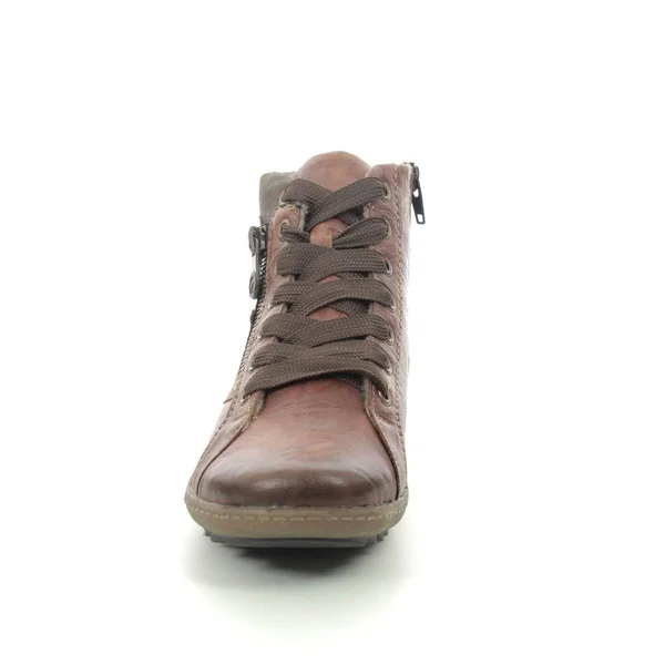 Remonte Ziginzip Tex Tan Leather Womens Lace Up Boots R1497-22 in Size 36