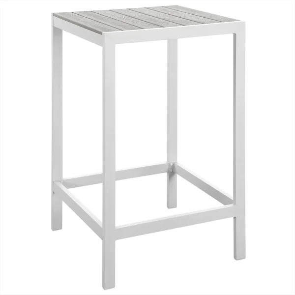 Modway Maine 3 Piece Outdoor Patio Dining Set - White Light Gray