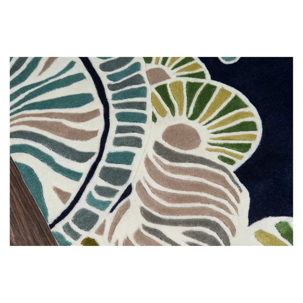 Momeni New Wave Area Rug, Navy, 5&9x22 x 5&9x22 Round