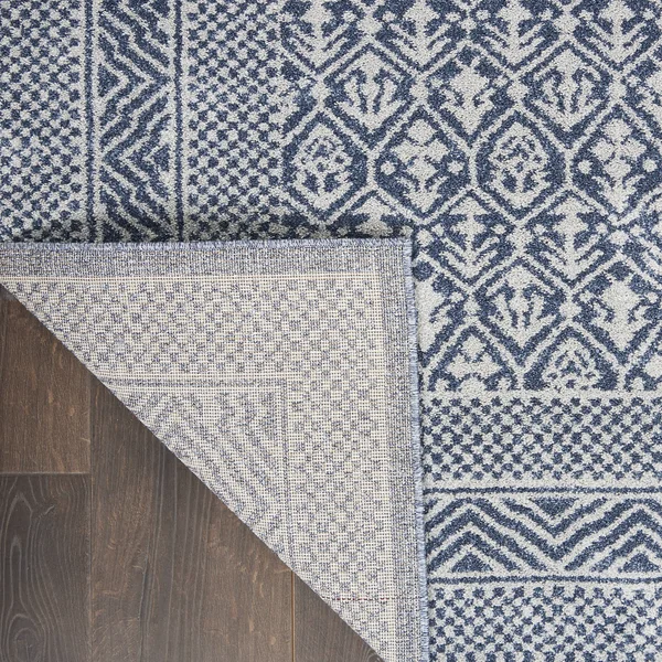 Nourison RYM01 Royal Moroccan Blue/Grey Area Rug- 8&6x22 x 12&