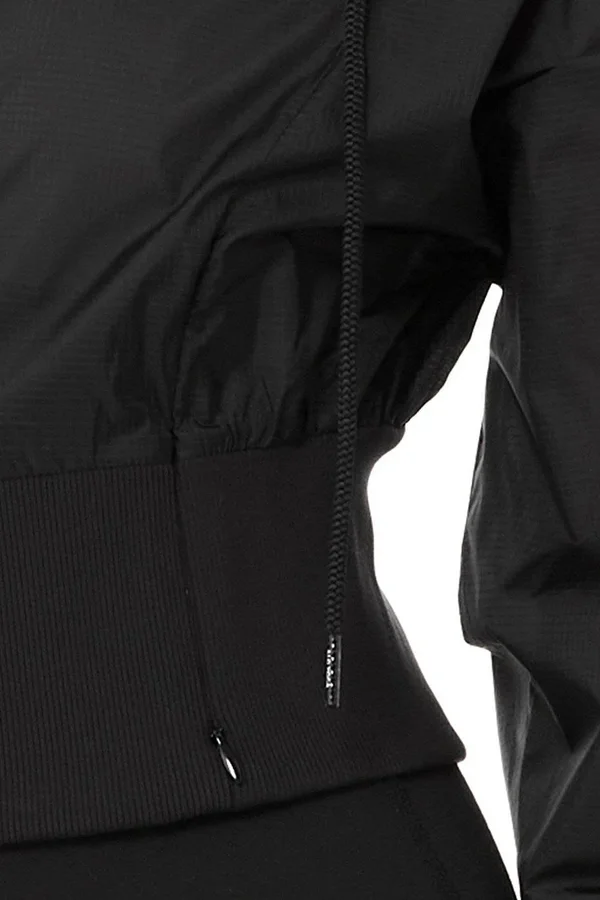 Alo Yoga Nebula Zip-Front Hooded Crop Jacket, Black, Women's, Small