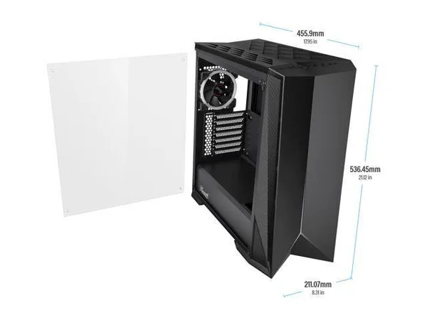Rosewill ATX Mid Tower Gaming PC Computer Case with RGB Fan & LED Light Strip - 2