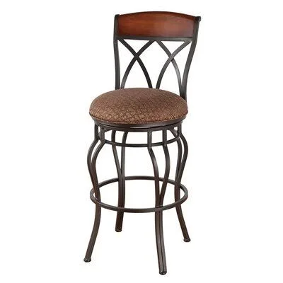 Hughey Swivel Bar & Counter Stool Red Barrel Studio Color: Matte Black - Upholstery: Ford Red, Seat Height: Counter Stool (26