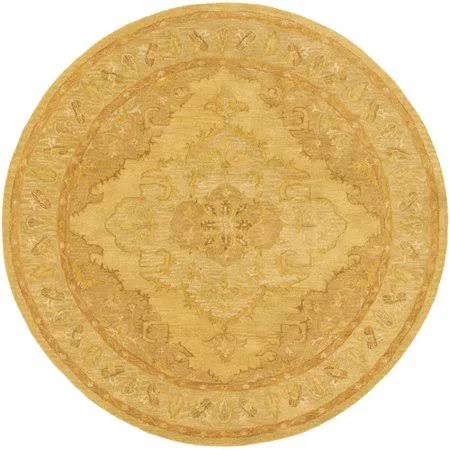 Charlton Home Eaddy Hand-Tufted Sunflower/Gold Area Rug - Size: Round 3&6 inch
