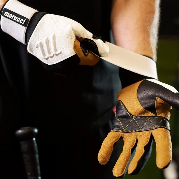 Marucci Blacksmith Adult Batting Gloves - White/Black - XL