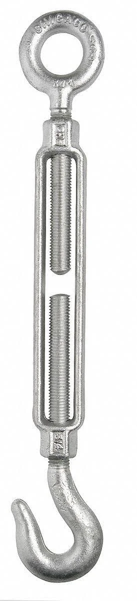 Chicago Hardware 01737 4 Turnbuckle - hook & Eye, Galv, 5/8 x 9 in