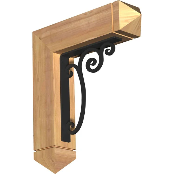 3 1/2 inchw x 18 inchd x 20 inchh Avery Arts & Crafts Ironcrest Smooth BRACKET, Western Red Cedar (1 1/2 inchw x 10 inchd x