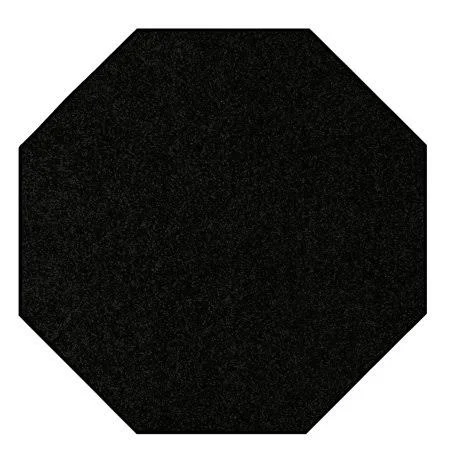 Home Queen Solid Color Octagon Shape Black 10' Octagon - Area Rug