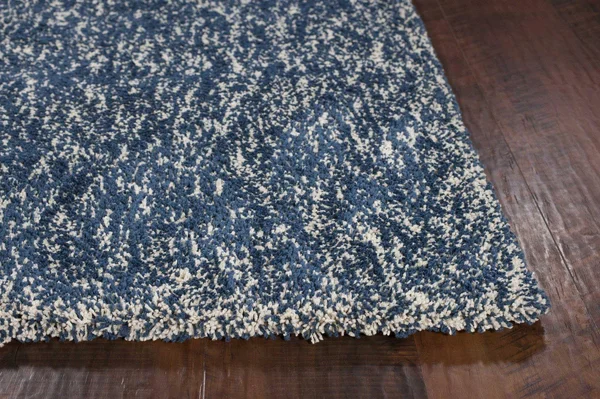7&6x22 x 9&6x22 Polyester Indigo-Ivory Heather Area Rug
