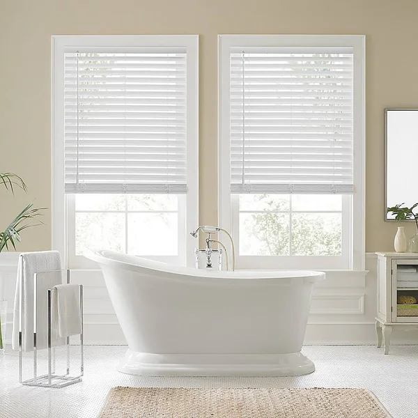 Real Simple Faux Wood 41.13x22 x 60x22 Cordless Shade in White