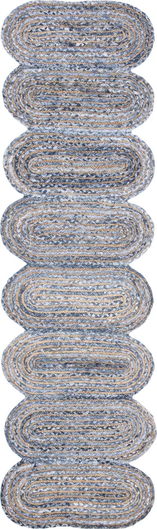 Safavieh Cape Cod CAP208L 2&3x22 x 8&0x22 Runner Blue - Natural Area Rug