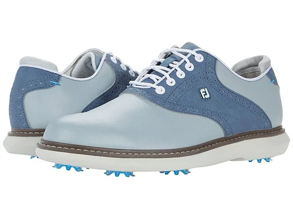 FootJoy Men's Traditions Classic Golf Shoes Size 11, Gray/White/Blue
