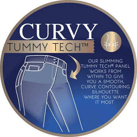 Angels Plus Curvy Boot Cut Double Button Jeans Blue 16W