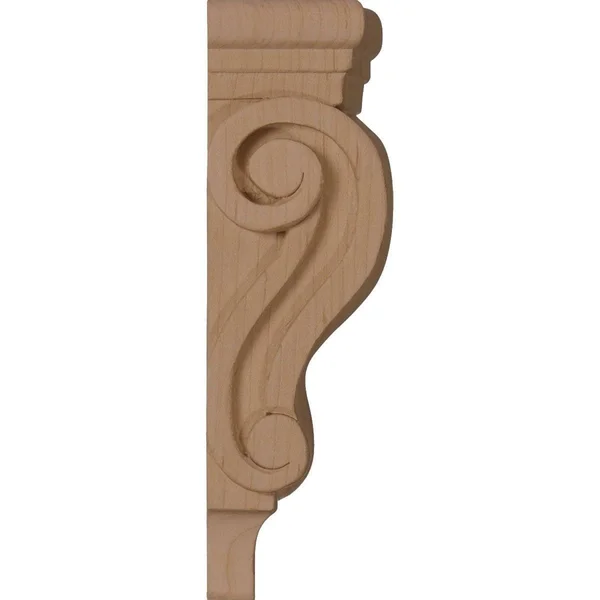 Ekena Millwork CORW05X02X16PTGM 5 1/8x22W x 2 3/8x22D x 15 1/2x22H Medium Traditional Pilaster Wood Corbel, Mahogany