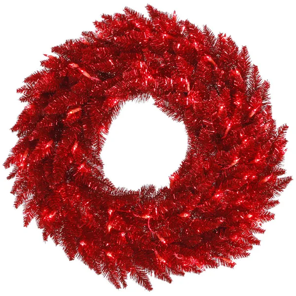 Vickerman K165261 60x22 Tinsel Red Wreath Dural 200Red