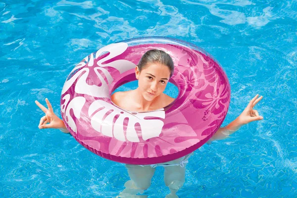 Intex 36 inch Transparent Inflatable Round Swimming Pool Ring Float (24 Pack)