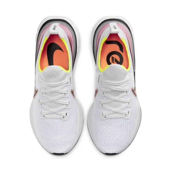 Nike Men's React Infinity Run Flyknit Platinum Tint-Black-Pink Blast, 14