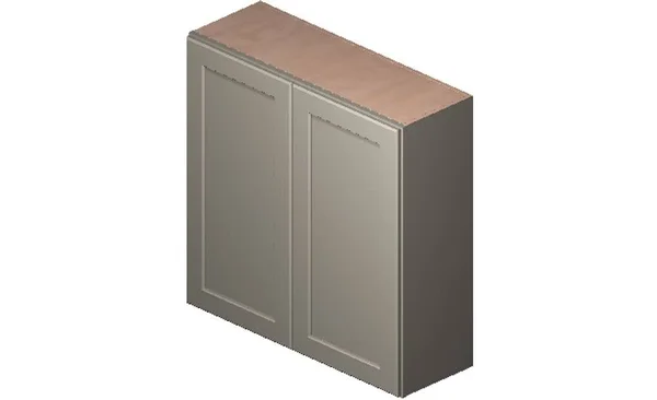 Wilora Hawthorne Shaker Dove 36x22 x 36x22 x 12x22 2 Doors, 2 Shelves Wall Cabinet, High-Density Fiberboard (HDF) SD-W3636