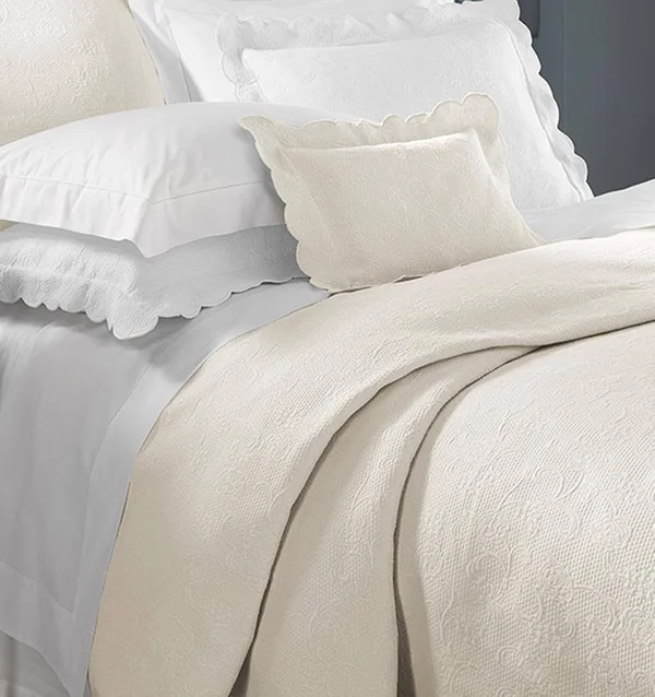 Sferra Alice Sham - Ivory, Standard, Cotton