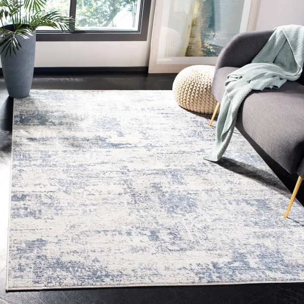 Safavieh Amelia Modern Abstract Rug - 2&2x22 x 14& Runner - Ivory/Navy