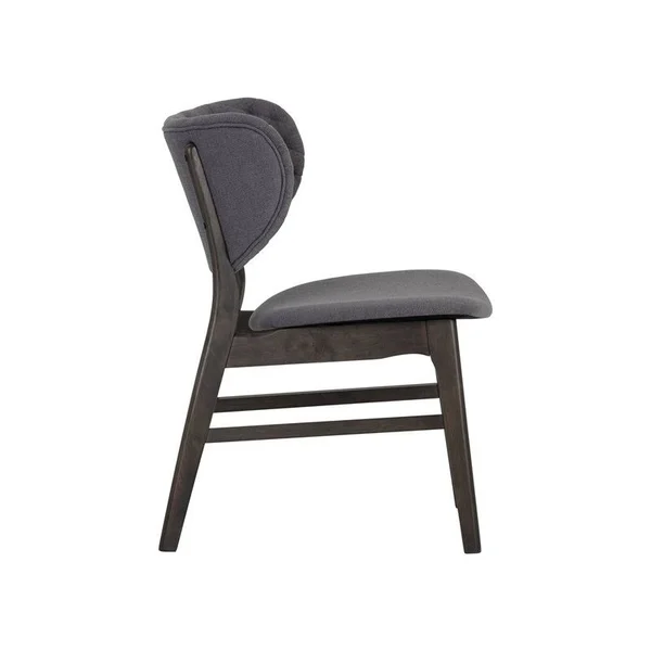 Sunpan Petra 18x22 Modern Fabric and Wood Dining Chair in Bullet Gray