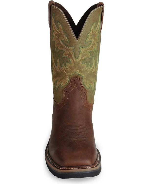 Justin Men's Cowhide Stampede Work Boots, Brown