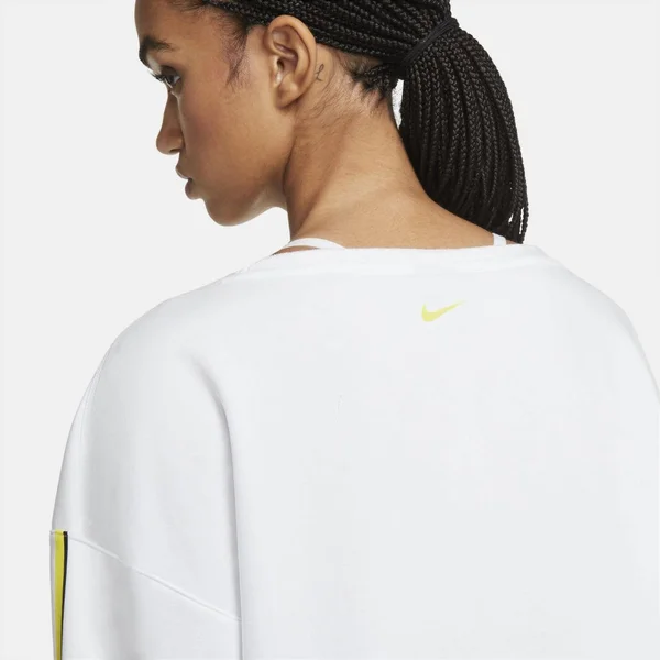 Nike Women's Femme Cropped Training Crew Sweatshirt - Large, White