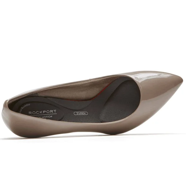 Rockport Women's Total Motion 75mm Pointed Toe Pump - Size: 7.5, Taupe Grey Patent