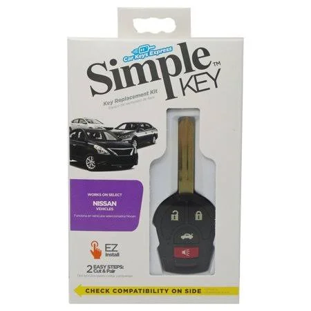 Car Keys Express Nissan Simple Key- 4 Button Remote and Key Combo with Trunk, NISRK4TSK-PK