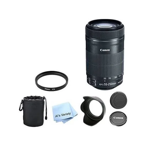 Canon EF-S 55-250mm f/4.0-5.6 Is STM Telephoto Zoom Lens Bundle