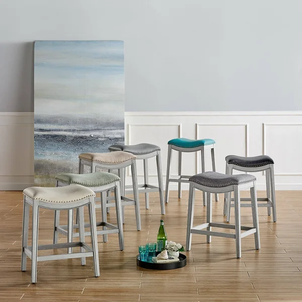 Grover Fabric Counter Stool - Lyon Light Green