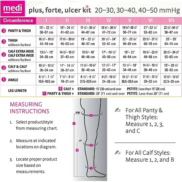 Mediven Plus 20-30 mmHg Knee High Closed Toe Size VII Petite Beige