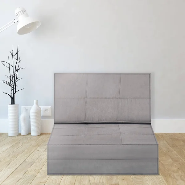 Costway Convertible Fold Down Chair Flip Out Lounger Sleeper Bed Couch - Grey