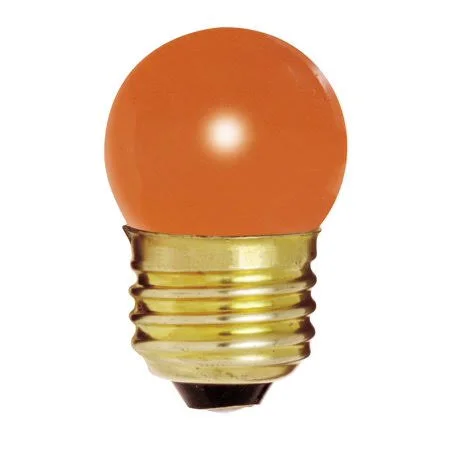 Satco S4510 120V 1/Card Medium Base 7.5-Watt S11 Incandescent Lamp, Ceramic Orange, 0.5 x 0.5 x 2.2 inches